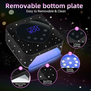 Lámpara de Uñas LED UV Recargable de 72W, Luz UV Inalámbrica para Uñas con Forma de Corazón de Diamantes de Imitación, Máquina de Manicura y Pedicura, Herramientas para Uñas - Product Image 6