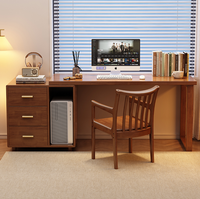 Bureau d'ordinateur en bois massif avec tiroirs et rangement pour tour PC, table d'étude réversible pour bureau à domicile, vente en gros pour chambre et appartement