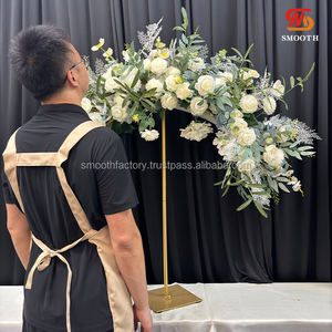 LEDA Soporte Moderno para Flores de Acero Inoxidable con Diseño Dorado de Hierro, Novedad, Centro de Mesa para Bodas, Estilo Romántico - Product Image 2