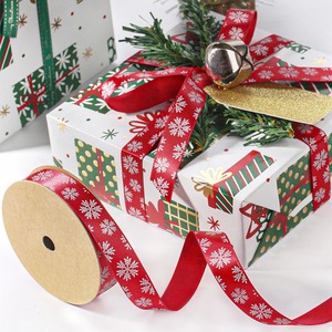 Custom Luxury Christmas Organza XMAS Tag with Red Berry Decor and Snowflake Satin <b>Ribbon</b> Gift Wrap - Product Image 3