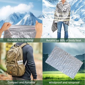 Manta de Emergencia Reflectante, Portátil, Plegable, de PET Plateado, Térmica, Impermeable y Resistente al Viento, para Camping, Senderismo y Primeros Auxilios - Product Image 6