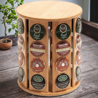 Support de rangement pour dosettes de café en bois massif, organisateur de station, carrousel de rangement, mobilier de bar, usage commercial, design contemporain personnalisable