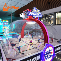 Table de hockey dôme commerciale à monnayeur, machine de jeu d'arcade de hockey pour 2 joueurs, jeu sportif d'intérieur pour centre commercial et FEC