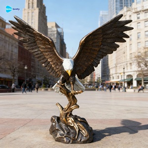 Escultura de Pájaro de Metal Fundido de Alta Calidad para Decoración de Jardín de Villa, Estatua de Águila Calva Voladora de Bronce Grande - Product Image 6