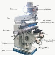 X6432 Meilleure machine à fraiser universelle numérique à prix avantageux, table de 1500x360 mm, moteur 3HP entièrement à engrenages, 380V, haute rigidité