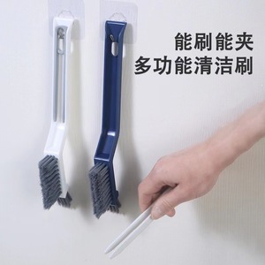 Brosse de sol multifonctionnelle 3 en 1 avec pince à débris, brosse de nettoyage de toilettes à poils rigides pour usage domestique - Product Image 4