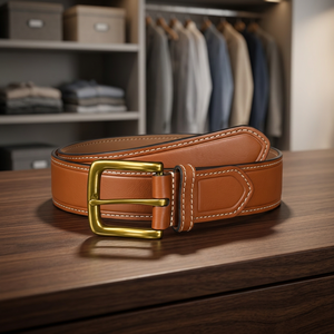 Cinturón de Cuero de Primera Capa con Hebilla de Aleación de 3.7cm de Ancho para Hombre, Estilo Vintage - Product Image 2
