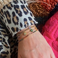 Nouveau Bracelet Unisexe en Argent Sterling S925, Style Européen et Américain, Inspiré de la Dopamine Estivale, avec Zircon Incrusté de Fleurs