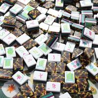 Mahjong américain gravé à 4 couches, édition boutique 160 tuiles Léopard et tapis, héritage pour les jeux de société