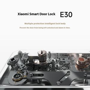 Serrure de porte intelligente originale Mi E30 CN AI avec empreinte digitale, 9 modes de déverrouillage, écran interne HD de 3,5 pouces, 160 °   Objectif grand angle œil de chat - Product Image 3