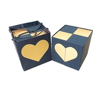 Boîte cadeau double en carton gris pour cosmétiques, rouges à lèvres, colliers, bagues – Emballage personnalisable pour cadeaux d'amoureux