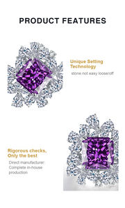 Оушен, фиолетовые кольца из циркония, в форме цветка, 18 карат, 14 карат, 9 карат, золотые украшения для женщин, известный бренд - Product Image 6