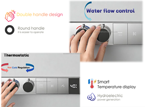 2025 New Trend Brass Three Way <strong>Thermostatic</strong> <strong>Shower</strong> Diverter <strong>Valve</strong> Concealed Bathroom <strong>Shower</strong> Mixer <strong>Valve</strong> with LED Digital Display - Product Image 5