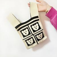 Bolso trenzado de punto de otoño para mujer, bolso de mano de ganchillo para mujer