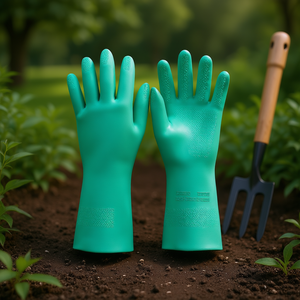 Gants de jardin en nitrile vert Truper GU-821, imperméables, antidérapants, multi-usages, gants de protection pour les tâches de jardinage en extérieur - Product Image 2