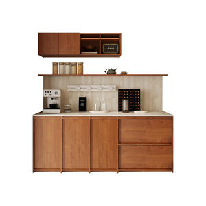 Aparador de Madera de Nogal para Sala de Estar, Puerta de Madera Maciza, Mueble de Almacenamiento de Estilo Vintage, de Pie - Product Image 5