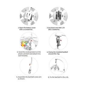 Baohan 2026 Nouveauté : Veilleuse pour bébé en ABS avec <span class=keywords><strong>hochet</strong></span>, télécommande, projection d'images et rotation à 360° pour 0-24 mois - Product Image 5