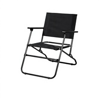 Chaise pliante de camping en plein air, finition noircie, portable, ultra-légère, en acier au carbone, style militaire britannique, chaise de loisirs