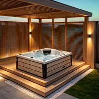Sunrans Spa de jardin moderne pour 3 personnes avec gazebo, 65 jets d'air, contrôle Balboa, matériau acrylique, respectueux de l'environnement