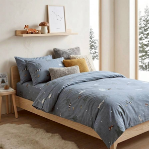 TENCEL para Niños de 150x200cm ™   Funda de Edredón con Estampado de Animales del Bosque Nórdico, Ropa de Cama Suave de Lyocell para Niños - Product Image 4