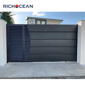 Nuevo sistema de seguridad de jardín de diseño de moda, puertas correderas de entrada de Color negro, puerta de aluminio de fácil mantenimiento personalizada - Product Image 5