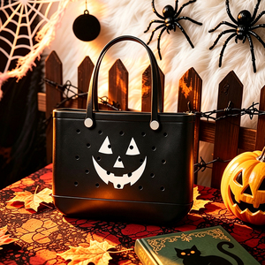 Borsa Tote in EVA con Stampa Jack <span class=keywords><strong>O</strong></span>' Lantern Multicolore Vivace, Elegante Borsa Traforata per Donne, Borsa per Halloween e Trick or Treat - Product Image 3