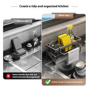 <span class=keywords><strong>Support</strong></span> de rangement pour évier de cuisine panier d'égouttage éponge de nettoyage <span class=keywords><strong>support</strong></span> de rangement avec tige de chiffon pour lave-<span class=keywords><strong>vaisselle</strong></span> aide à la lessive <span class=keywords><strong>support</strong></span> de salle de bain - Product Image 5