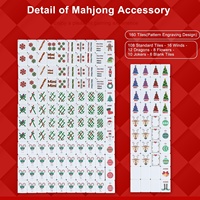 Jeu de Mahjong Américain Rouge de Noël en Mélamine, Portable, 160 Tuiles pour Jeux d'Échecs et de Cartes, Emballage en Carton