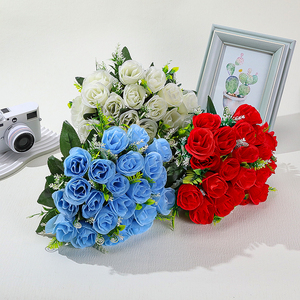 24 teste di rose rose artificiali decorano <span class=keywords><strong>la</strong></span> scena della festa di nozze con fiori artificiali - Product Image 5