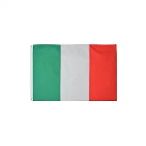 Stock all'ingrosso 3x5Ft durevole verde bianco rosso bandiera italiana bandiera italiana per lo sport