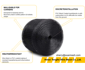 4inx100ft bảng điều khiển năng lượng mặt trời chim Guard, Đen PVC tráng mạ kẽm Critter Guard cho tấm pin mặt trời, 1/2 "lưới tốt Bảng điều khiển năng lượng mặt trời chim dây - Product Image 4