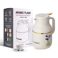 Vente chaude couleur personnalisée et logo garder au chaud flacon arabe 1000ml paroi intérieure en verre rose bouilloire à café et thé sans BPA