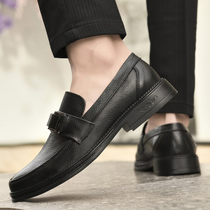 Mocasines de Cuero Genuino para Hombre, Transpirables, con Hebilla Texturizada, para Oficina y Negocios, Primavera - Product Image 5