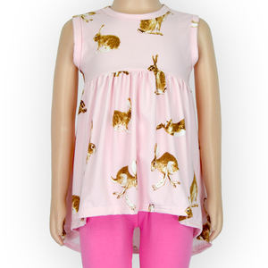 Vestido Personalizado Bonny Print sin Mangas para Niña, Vestido Elegante sin Mangas para Niñas, Vestido Infantil para Pascua - Product Image 5