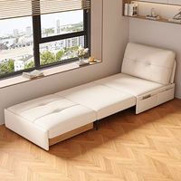 Sofá Cama Convertible Plegable Color Crema, Retráctil, Doble Uso, para Apartamentos Pequeños, Modelo Popular en Internet, para Balcón
