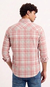 Cotton Oxford Checked Shirt Men Casual Slim Fit Long Sleeve Formal Export Quality Bulk Wholesale Supplier - Product Image 2