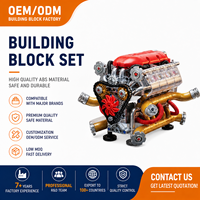 MG71 1:8 Modèle de moteur V8 classique en blocs de construction, kit d'assemblage mécanique DIY en plastique ABS, jouet éducatif STEM, cadeau pour garçons