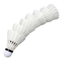 Volant de badminton professionnel n°6 en plumes de canard, tête en liège sandwich 2 couches, haute élasticité, niveau tournoi hybride