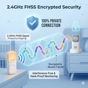 Portable <b>Digital</b> Audio Monitor Both Units Rechargeable 1000mAh Battery Wireless Intercom with Belt Clip - Product Image 5