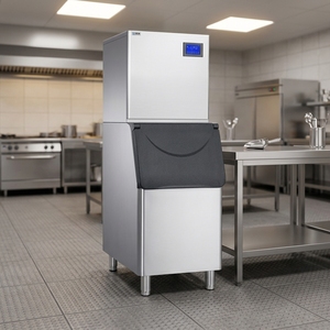 Máquina de Hielo en Cubos Comercial, Producción Diaria de 130 kg, Almacenamiento de 45 kg, Acero Inoxidable, Enfriamiento por Aire, Llenado Automático, para Tiendas de Té con Leche, Alta Capacidad - Product Image 3