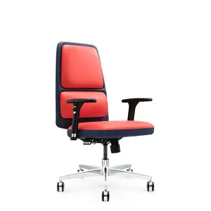 Silla de oficina giratoria con diseño ergonómico, sillón de trabajo de cuero PU para ordenador