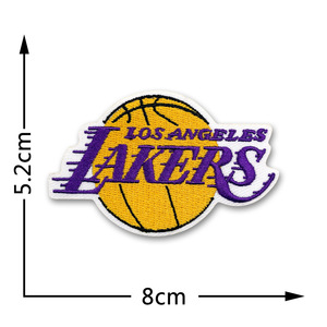 Écusson brodé éco-responsable pour vêtements, avec attache, pour l'équipe des <span class=keywords><strong>Los</strong></span> <span class=keywords><strong>Angeles</strong></span> <span class=keywords><strong>Lakers</strong></span> - Product Image 1