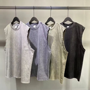 AR712 Débardeur d'été pour homme, 100% Coton de haute qualité, respirant, tricoté, délavé à l'acide, style vintage, coupe oversize, décontracté, personnalisable 275 - Product Image 1