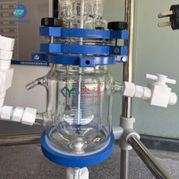 Reactor de Vidrio Continuo de 5L, Olla de Reacción de Laboratorio, Recipiente de Reacción de Borosilicato de Doble Pared