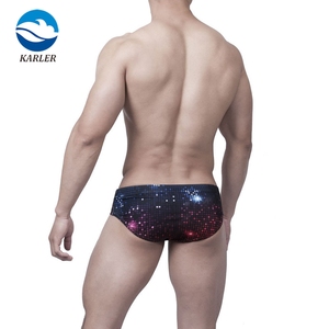 Montato Slip Sexy di Nuotata Nero Pixel Mosaico Piazza di Stampa Pantaloncini Da Bagno <span class=keywords><strong>Uomo</strong></span> Swim Brief Costume Da Bagno - Product Image 6