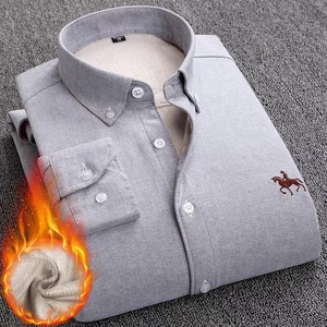Chemises décontractées <span class=keywords><strong>pour</strong></span> hommes en coton 100% de haute qualité, anti-boulochage, grandes tailles, automne-hiver, Oxford, chaudes, avec logo brodé, vente en gros - Product Image 2
