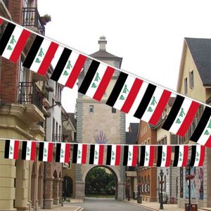Hot Selling 10 Meters Bunting 30pcs 5.5'' X 8.2'' Iraq Iraqi String <b>Flags</b> 14 X 21 cm for National Events - Product Image 3