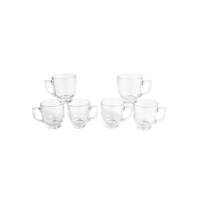 Heldere kleine glazen koffiemok met mini-handvat, espresso shot glaasje voor sake, soju proeverij, café service en op maat gemaakte cadeaus