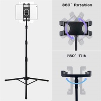 Support de tablette portable réglable en hauteur de 21,6 à 57 pouces, support de tablette rotatif à 360 degrés pour appareils de 5 à 12,9 pouces
