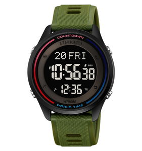 SKMEI 2348นาฬิกาข้อมือดิจิทัลสำหรับผู้ชาย, นาฬิกาสปอร์ตหรูโครโน่กันน้ำ5ATM ออกแบบได้ตามที่ต้องการ - Product Image 3